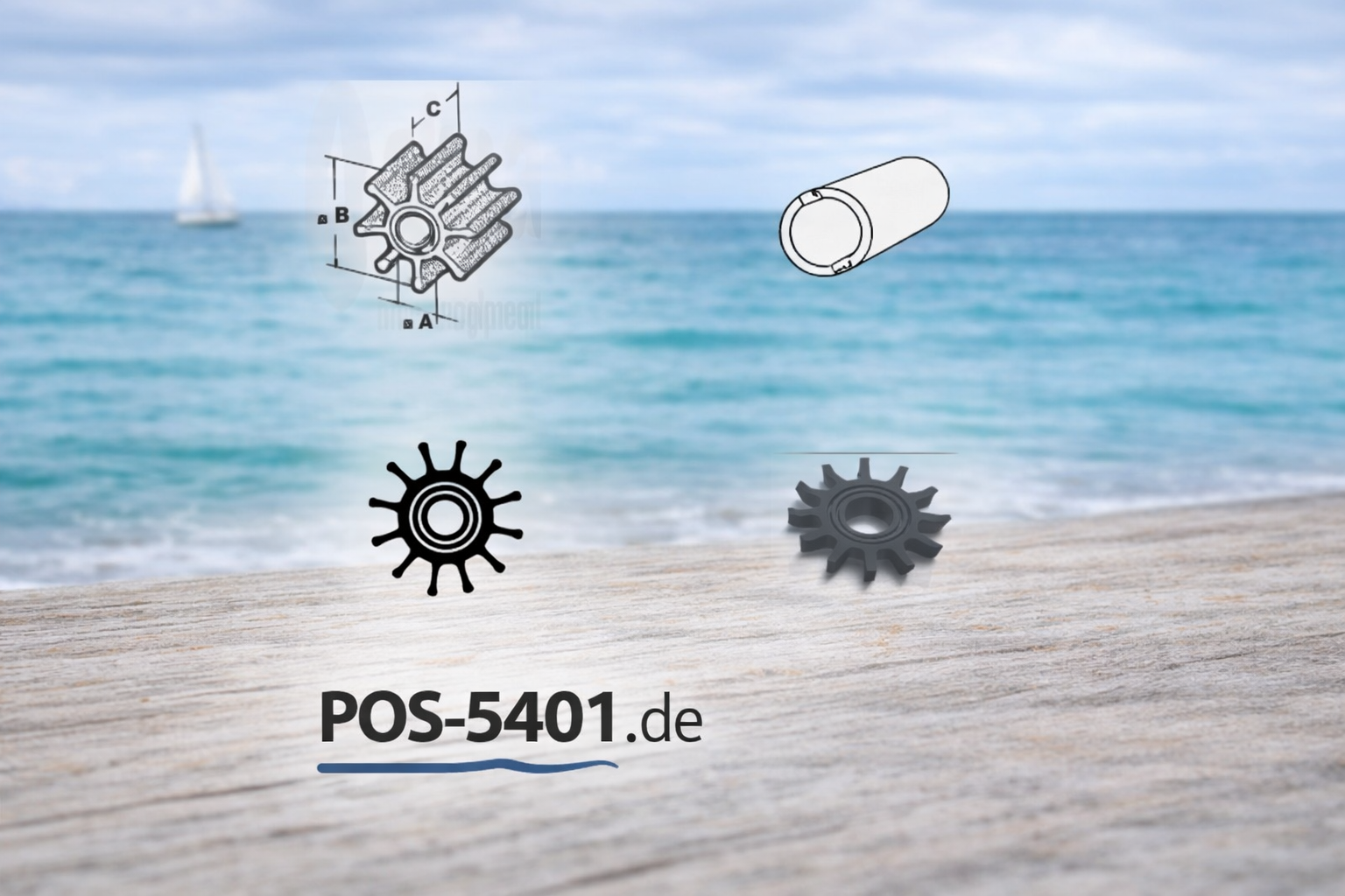 Impeller Volvo-Penta OE:3555413-8, IP500380