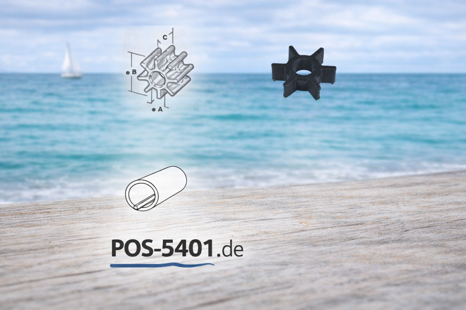 Impeller Tohatsu OE:3C7-65021-1, 3C7-65021-1M, 3B7-65021-2