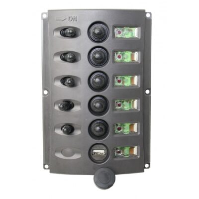 Schalterpaneel, 5-fach + USB, Nylon