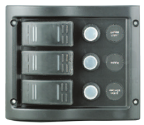 Allpa Kunststoff Schalttafel, 12v, 3-Schalter, schwarz