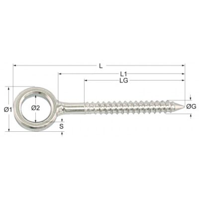 Augbolzen - Ringschrauben ohne Beffe - VP 10 Stk