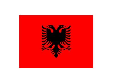 Gastlandflagge - Fahne Albanien - 20 x 30