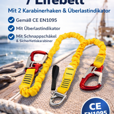 Sicherheitsleine / Lifebelt mit KONG Snap – 2 Karabinerhaken