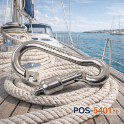 KONG Edelstahl Karabinerhaken außen öffnend 80mm – Schnapphaken A4