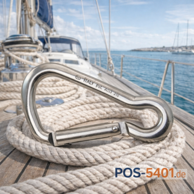 KONG® asymmetrischer Edelstahl Karabinerhaken 1.4401