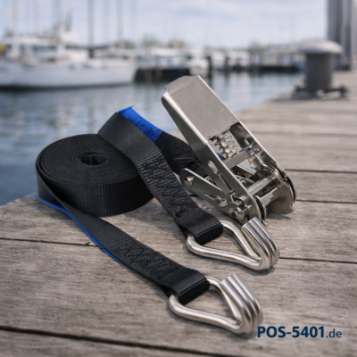 Ratschen-Spanngurte 25 mm Edelstahl – 5 m schwarz